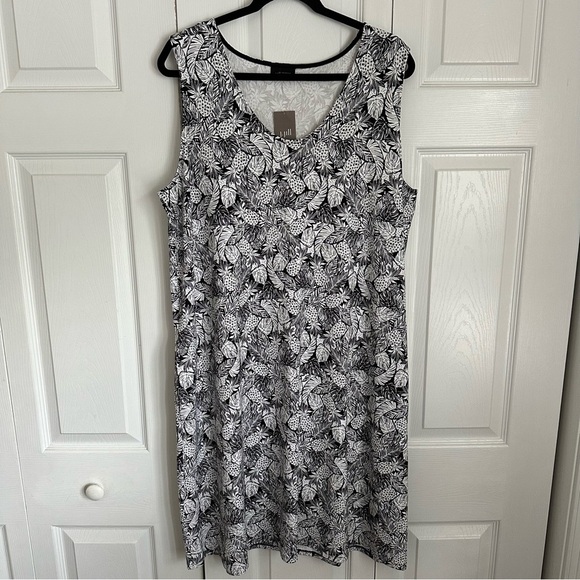 NWT J Jill Wearever Collection Womens Midi Dress Size XL Pineapples Vacation - Picture 1 of 11